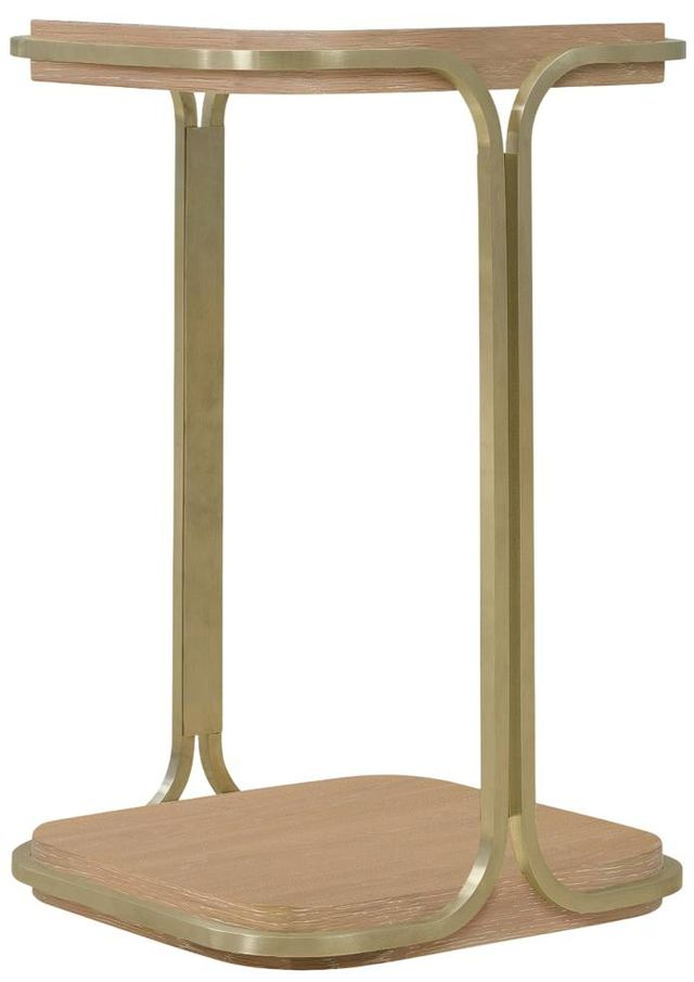 Hooker® Furniture Banyon Bay Desert Oak Accent Table with Brushed Brass Support-0