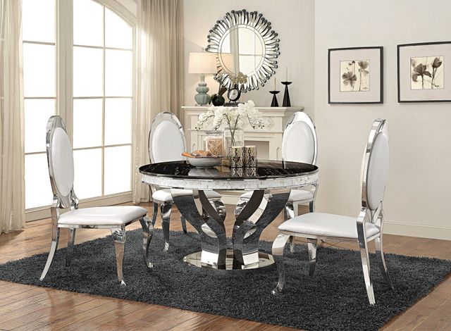 Coaster® Anchorage 5-Piece Chrome Dining Set-0