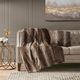 Olliix by Madison Park Zuri Tan Faux Fur Square Pillow-2