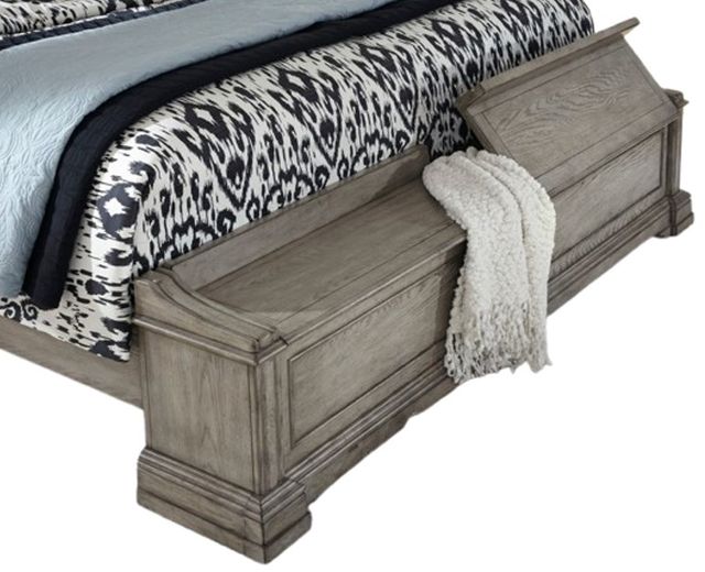 Pulaski™ Madison Ridge Gray California King Panel Bed with Blanket Chest Footboard-3