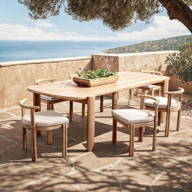 Classic Home Rocco Butterscotch Wooden Outdoor Dining Table-1