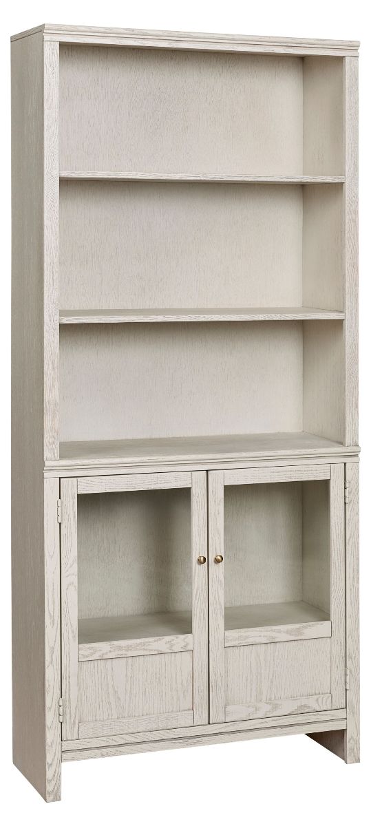 aspenhome® Sandro Brushed White 74" Bookcase with 2-Doors-0