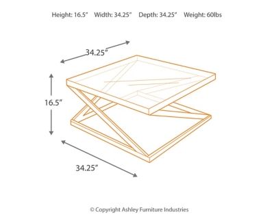 Signature Design by Ashley® Coylin Brushed Nickel Square Coffee Table-3