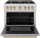 ZLINE Select Autograph Edition 36" Stainless Steel Pro Style Dual Fuel Range with Champagne Bronze Accents-1