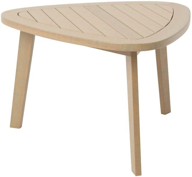 New Classic® Home Furnishings Radius Beige Acacia Outdoor Patio End Table-0
