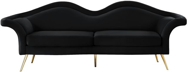 Meridian Furniture Lips Black Velvet Sofa-0