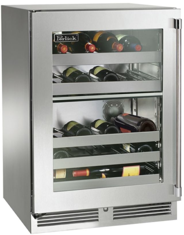 Perlick® Marine & Coastal Series 24" 5.2 Cu. Ft. Panel Ready Solid Door Built-In Wine Reserve with Dual Zone-0