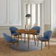 Armen Living Arcadia and Juno 5-Piece Blue/Walnut Dining Set-1