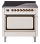 Ilve® Nostalgie II Noblesse 36'' Antique White Pro Style Induction Range with Burnished Trim-0