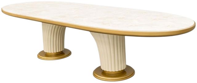 Michael Amini® Scotts Square Light Champagne Oval Dining Table-3