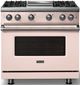 Viking® 5 Series 36" Blush Pro Style Gas (NG) Range with Polished Chrome Trim-4