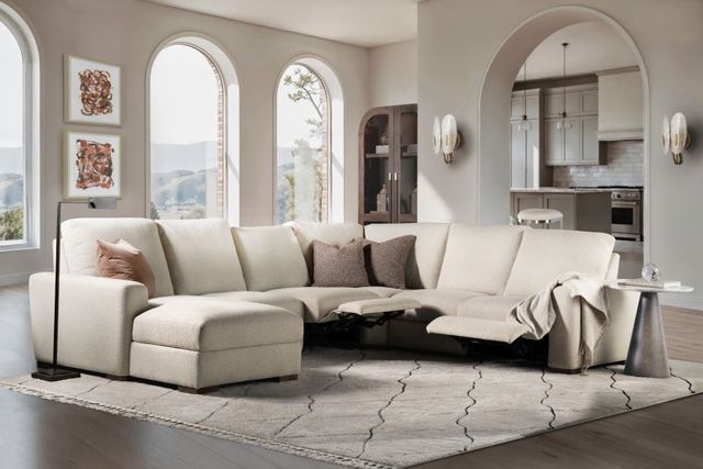 Hooker® Furniture Ready-Made Upholstery Optimus 5-Piece Matera Pearl Power Reclining Sectional-3