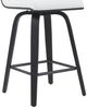 Armen Living Vienna Black Brushed/White Swivel Counter Stool-4