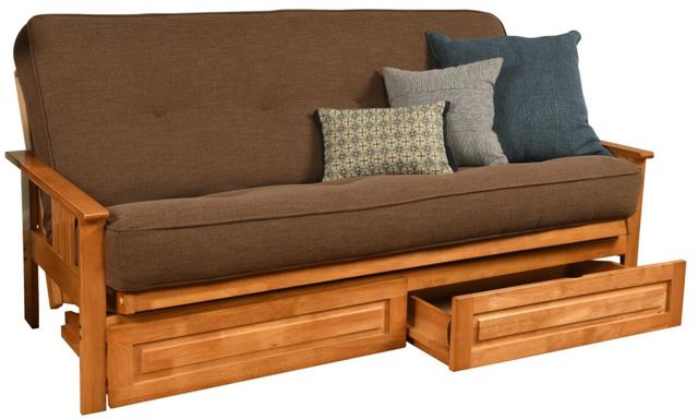 Kodiak Furniture Monterey Linen Cocoa/Butternut Full Storage Futon with Mattress-0