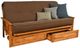 Kodiak Furniture Monterey Linen Cocoa/Butternut Full Storage Futon with Mattress-0