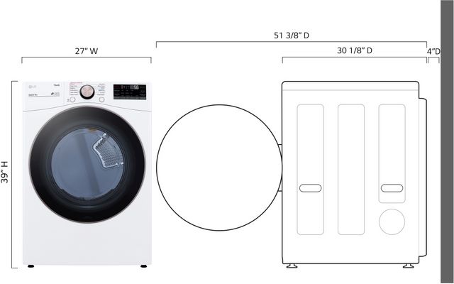 LG 7.4 Cu. Ft. White Front Load Electric Dryer-11