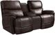 La-Z-Boy® Trouper Walnut Leather Manual Reclining Loveseat with Console-0