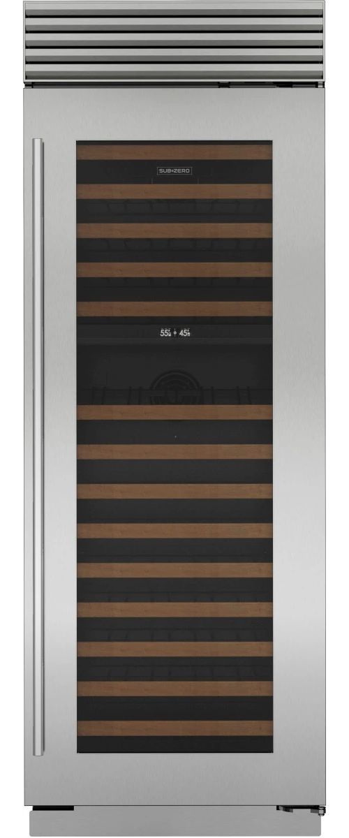 Sub-Zero® Classic Series 30" Stainless Steel Right Hinge Wine Cooler with Tubular Handle-0