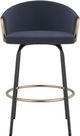 Inspire™ Lavo Blue/Black/Aged Gold 26" Counter Stool W/Swivel, Set Of 2-3