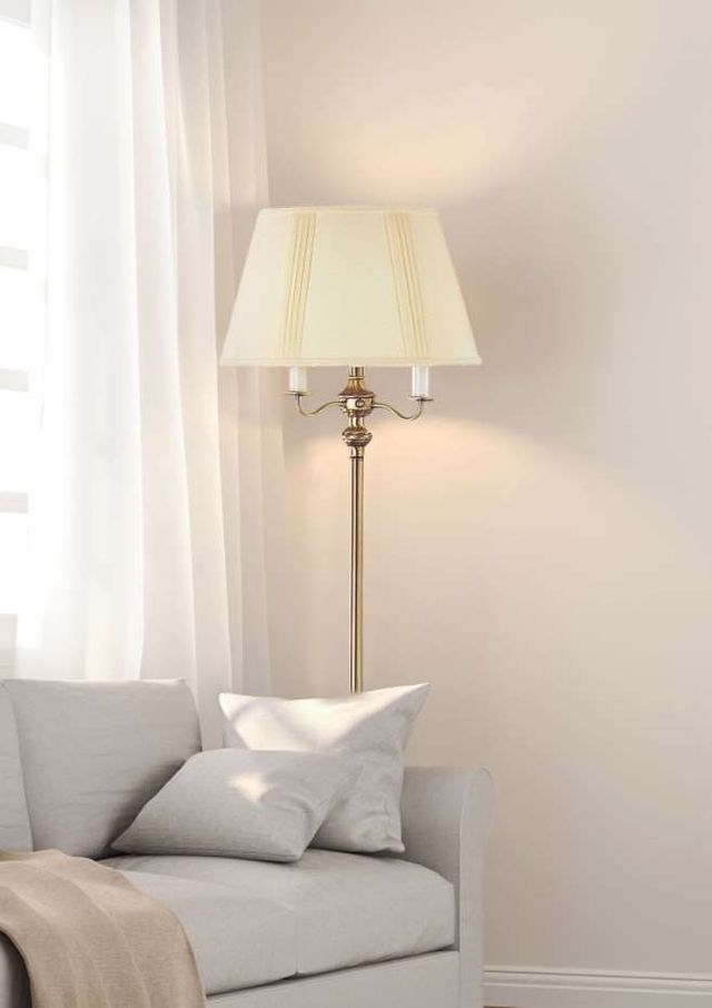 Cal® Lighting & Accessories Antique Bronze/Off-White Floor Lamp-1