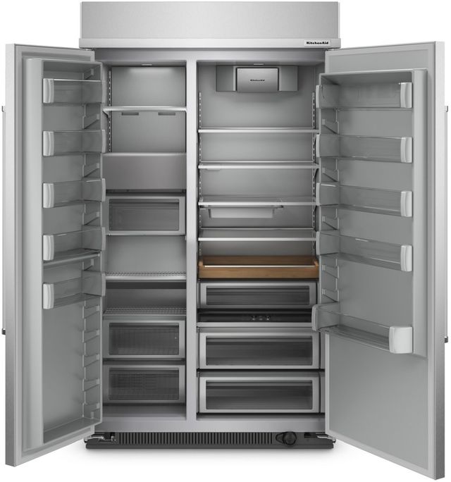 KitchenAid® 48 in. 30.0 Cu. Ft. Stainless Steel with PrintShield™ Finish Counter Depth Side-by-Side Refrigerator-1