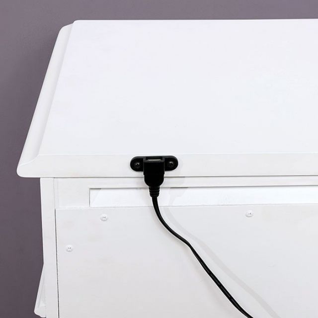Furniture of America® Belva White Nightstand-3