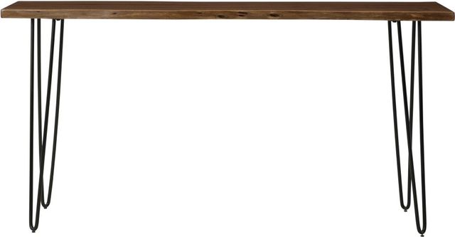 Signature Design by Ashley® Wilinruck Brown Counter Height Dining Table with Black Hairpin Legs -1