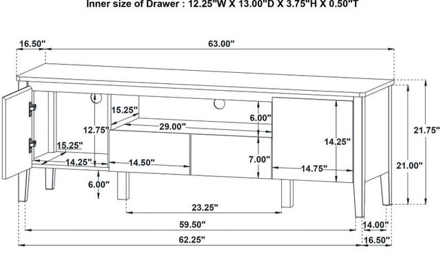 Coaster® Bradley Gray/Natural TV Stand Media Console-2