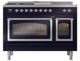 Ilve® Nostalgie II Noblesse 48'' Midnight Blue Pro Style Dual Fuel Range with Chrome Trim-1
