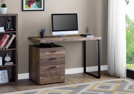 Monarch Specialties Inc. Brown Reclaimed Wood 48" Computer Desk-0