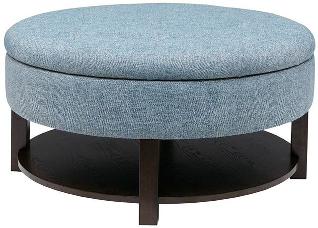 Olliix by Madison Park Denim/Morocco Miller Ottoman-0