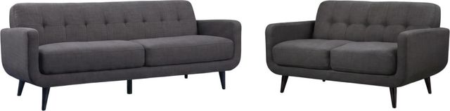 Elements International Hadley 2-Piece Heirloom Charcoal Living Room Stationary Seating Set with Loveseat-0