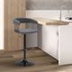 Armen Living Calista Black/Gray Adjustable Height Stool-1