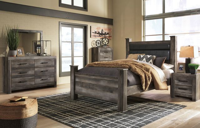 Signature Design by Ashley® Wynnlow 2-Piece Gray King Poster Bed Set-3