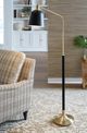 Signature Design by Ashley® Clairwell Black/Gold Floor Lamp-1