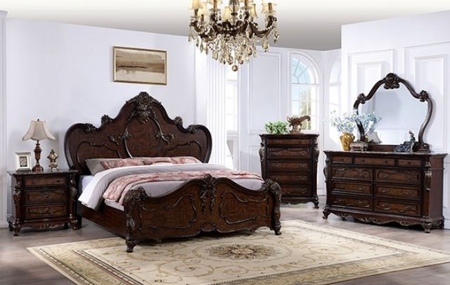 Furniture of America® Roselli 4-Piece Dark Cherry Queen Bedroom Set-0