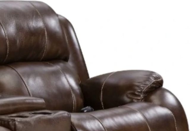 HomeStretch Palmer Walnut Power Reclining Loveseat with Console-2