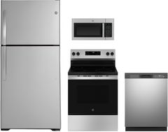 GE® 4 Piece Stainless Steel Kitchen Package