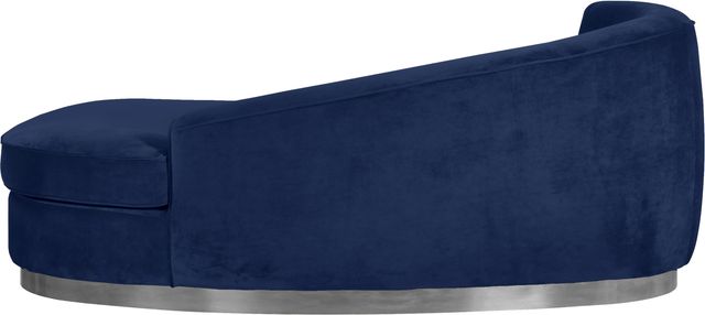 Meridian Furniture Julian Navy/Chrome Velvet Chaise-1