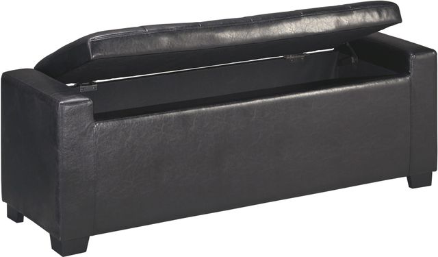 Signature Design by Ashley® Benches Black Upholstered Storage Bench-1