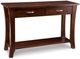 Handstone Customizable Yorkshire Maple Sofa Table with Shelf and 2 Drawers-0