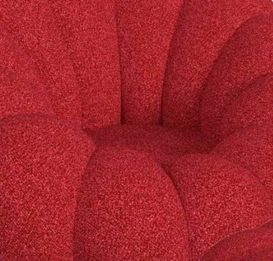 Elements International Bubble 2-Piece Red Swivel Chair and Ottoman Set-1