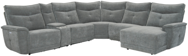 Homelegance® Tesoro 6-Piece Dark Gray Power Reclining Sectional and Chaise with Power Headrests and USB Ports-0