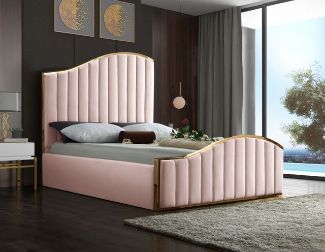 Meridian Furniture Jolie Pink Queen Bed-2
