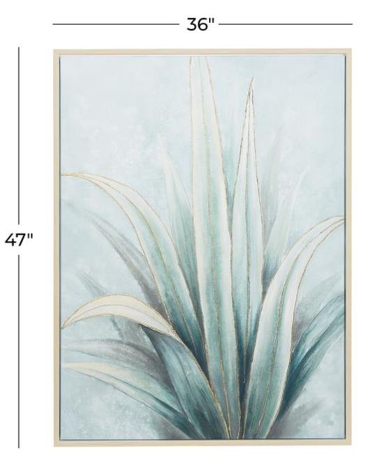 Deco Marche Canvas Leaf Green Wall Art-3