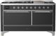 Ilve® Majestic III 60" Graphite Matte Pro Style Dual Fuel Natural Gas Range with Solid Door and Chrome Trim-0