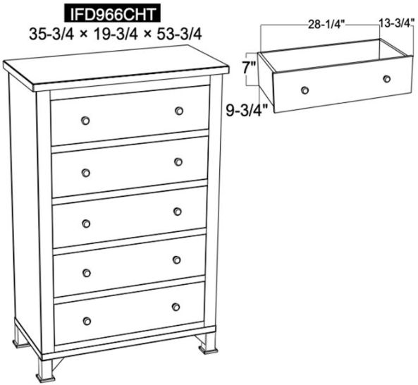 International Furniture Direct Antique Brown Chest-2