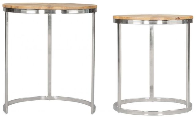 Zuo® Modern Bari 2-Piece Chrome/Natural Coffee Table Set-3
