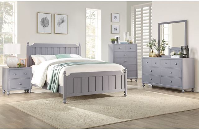 Mazin Furniture Wellsummer Gray Queen Panel Bed-2