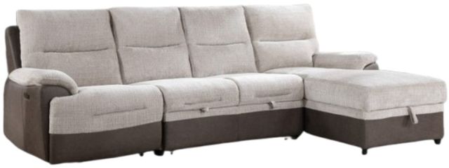 Global Furniture USA U3822 3-Piece Beige Brown Power Reclining L-Shaped Sectional-0